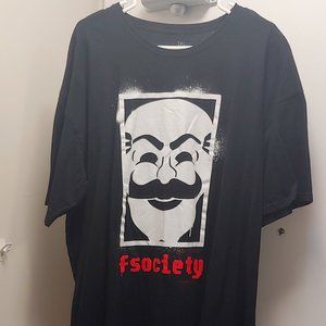 GENTLY USED, F SOCIETY TEE SHIRT, 3XL!!!